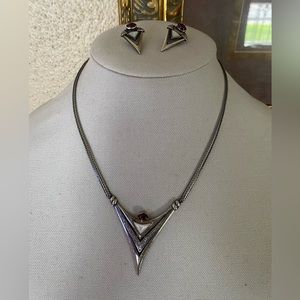 Sterling silver necklace earring set